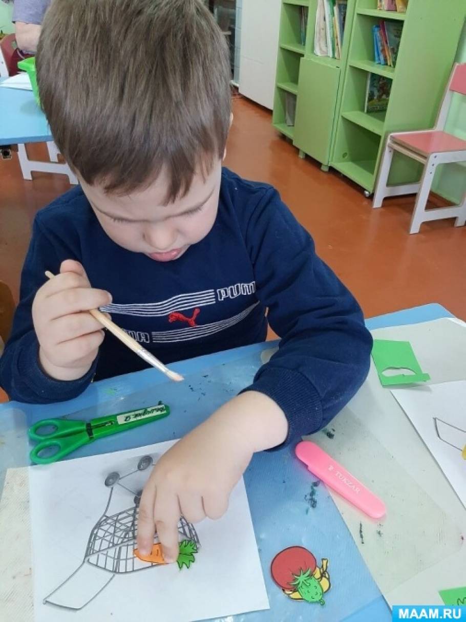 Аппликация в средней группе полезные овощи