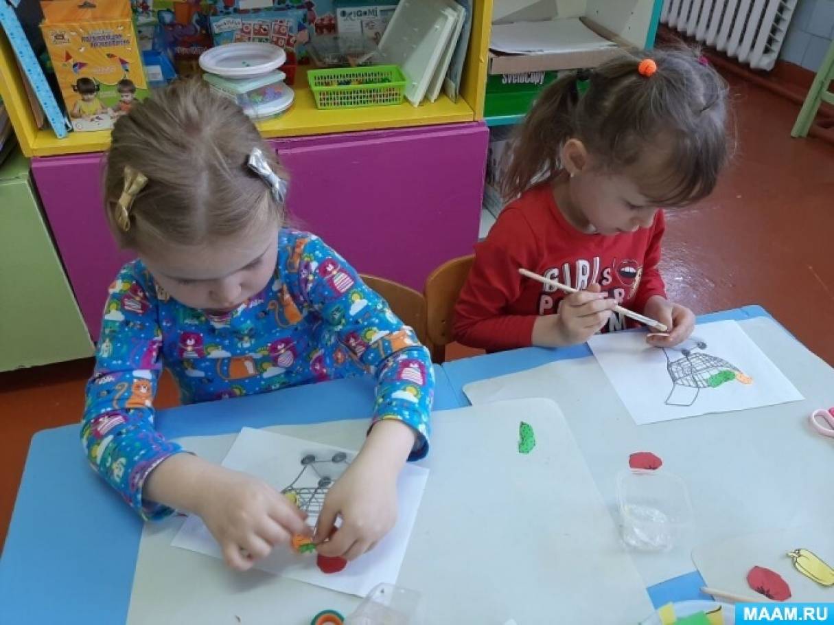 Аппликация в средней группе полезные овощи