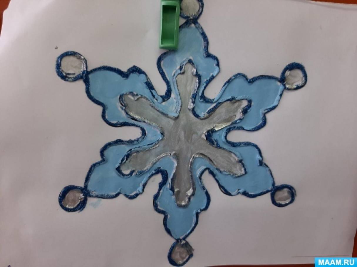 Светодиодная снежинка (синий) - 70 см.