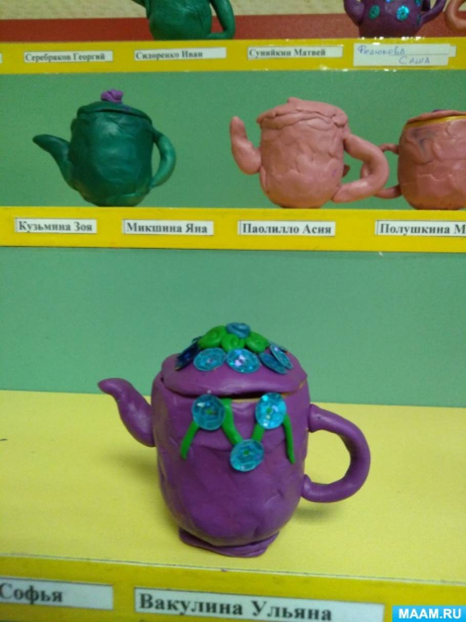 Лепка посуда для кукол