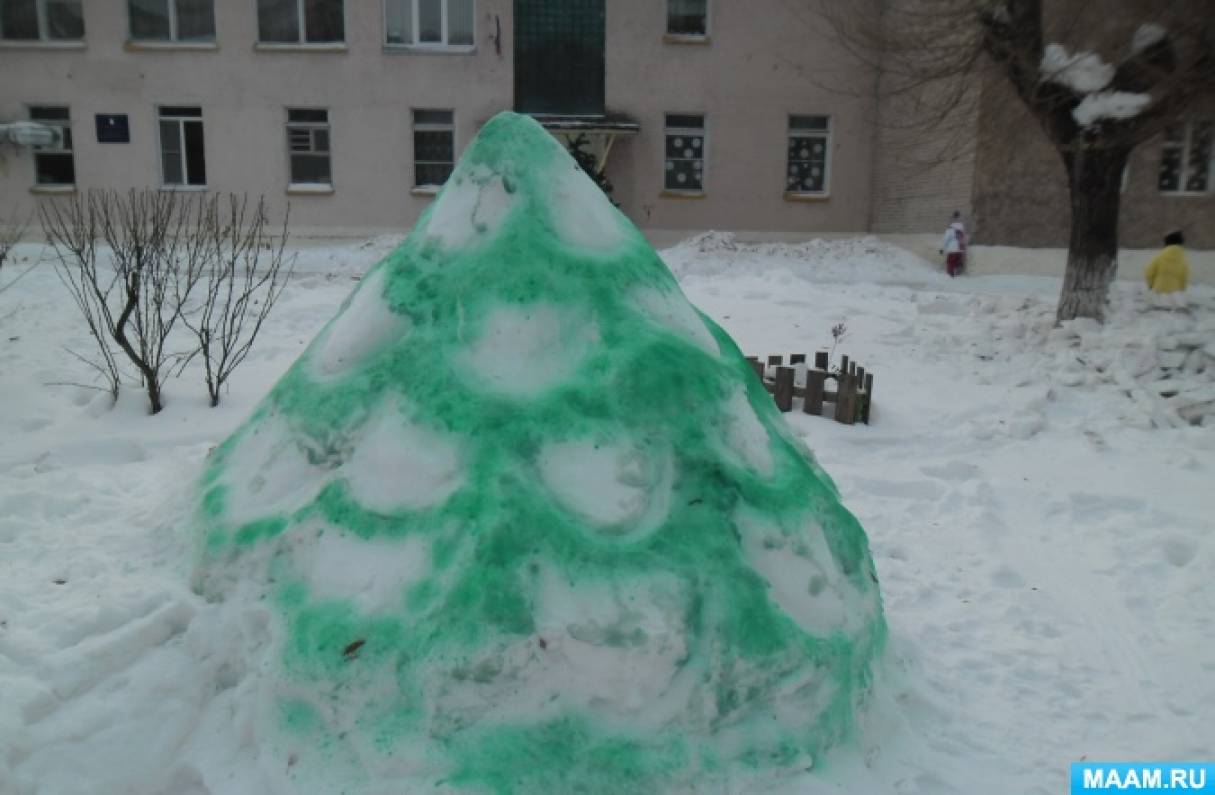Елка из снега в детском саду. Фигуры из снега елка. Елка из снега. Как сделать елочку из снега. Постройка из снега елочка.