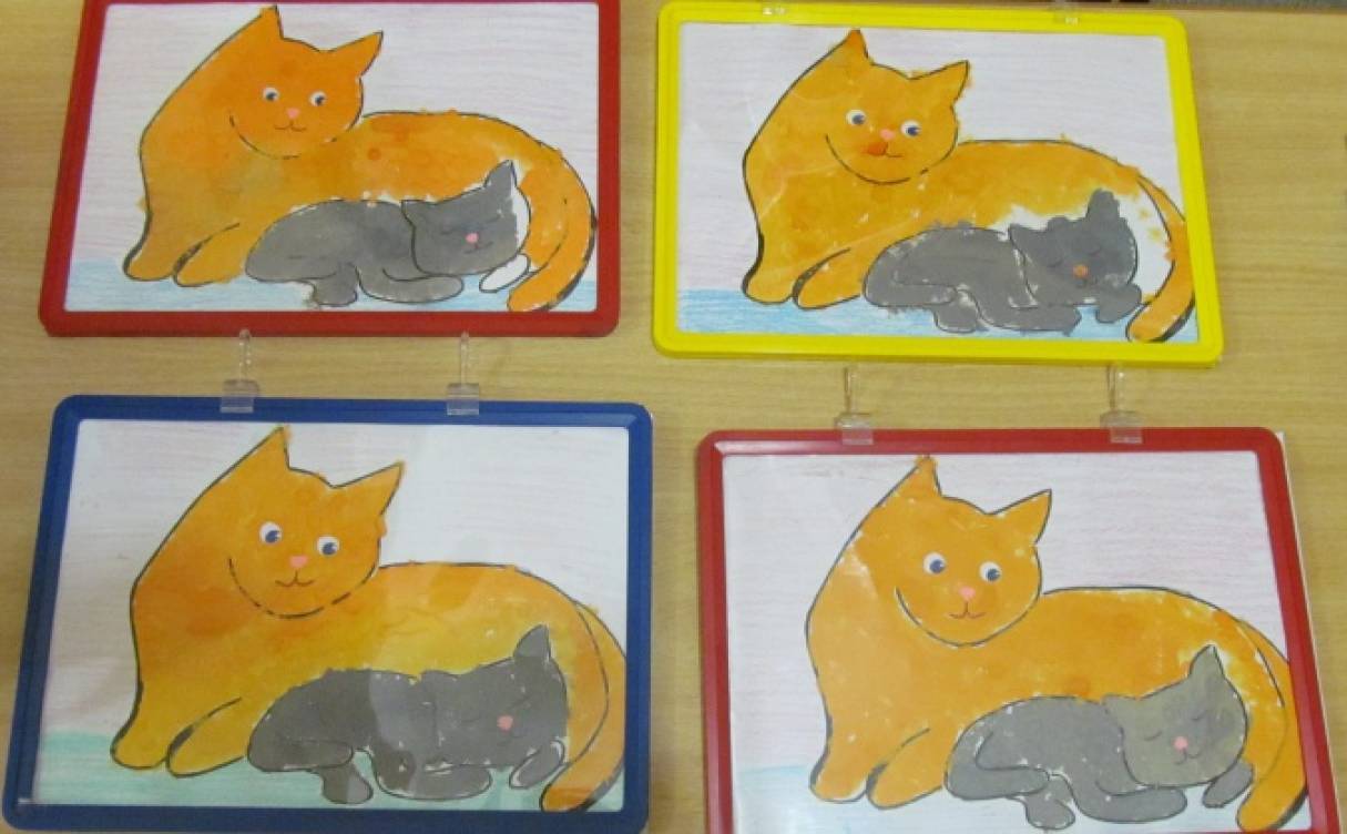 Рассказ по картине кошка с котятами. Рисование кошки во второй младшей группе. Рисование котенок в средней группе. Рисование кошка 2 младшая группа. Рисование кота во второй младшей группе.