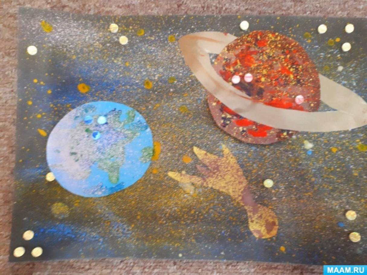Мастер-класс по нетрадиционному рисованию «Я рисую космос» для детей средней группы