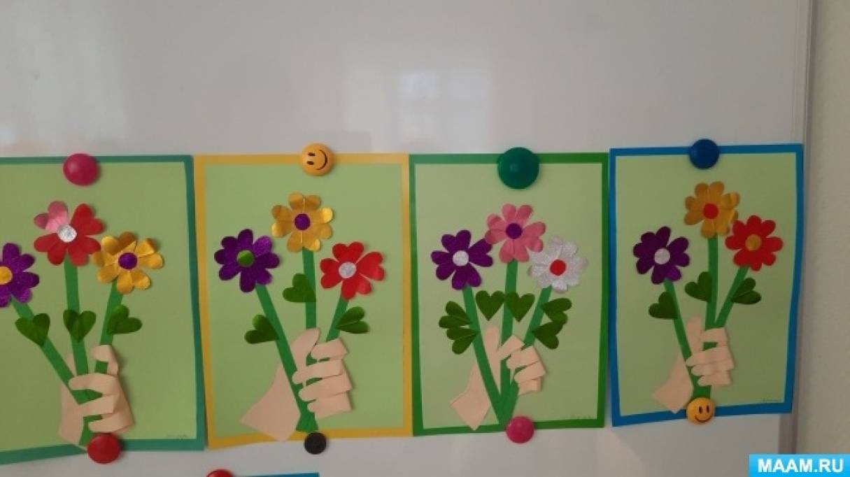 Мастер-класс Открытка День матери Аппликация Оригами Открытка 