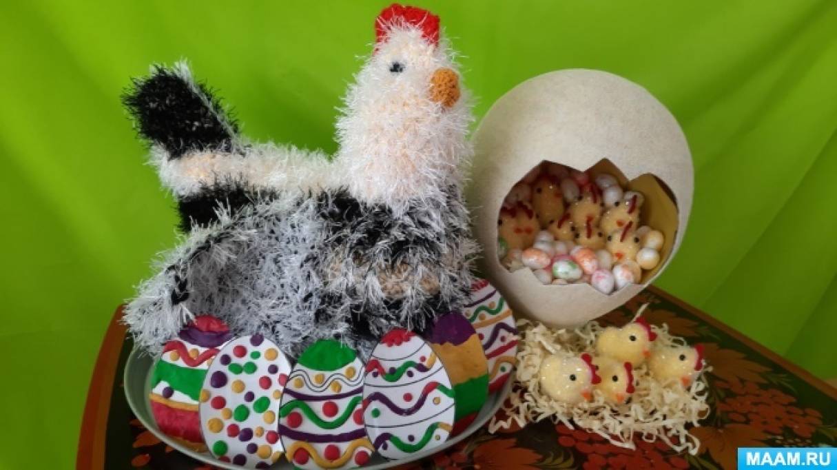 Мастер-класс по изготовлению коллективной поделки «Курица с цыплятами к Пасхе»
