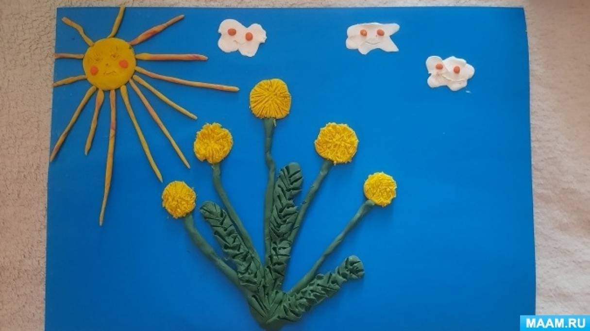 Детский мастер-класс по лепке «Одуванчик — солнечный цветок»