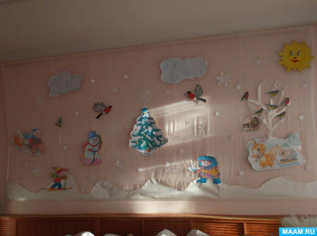 оформление центральной стены к 8 марта