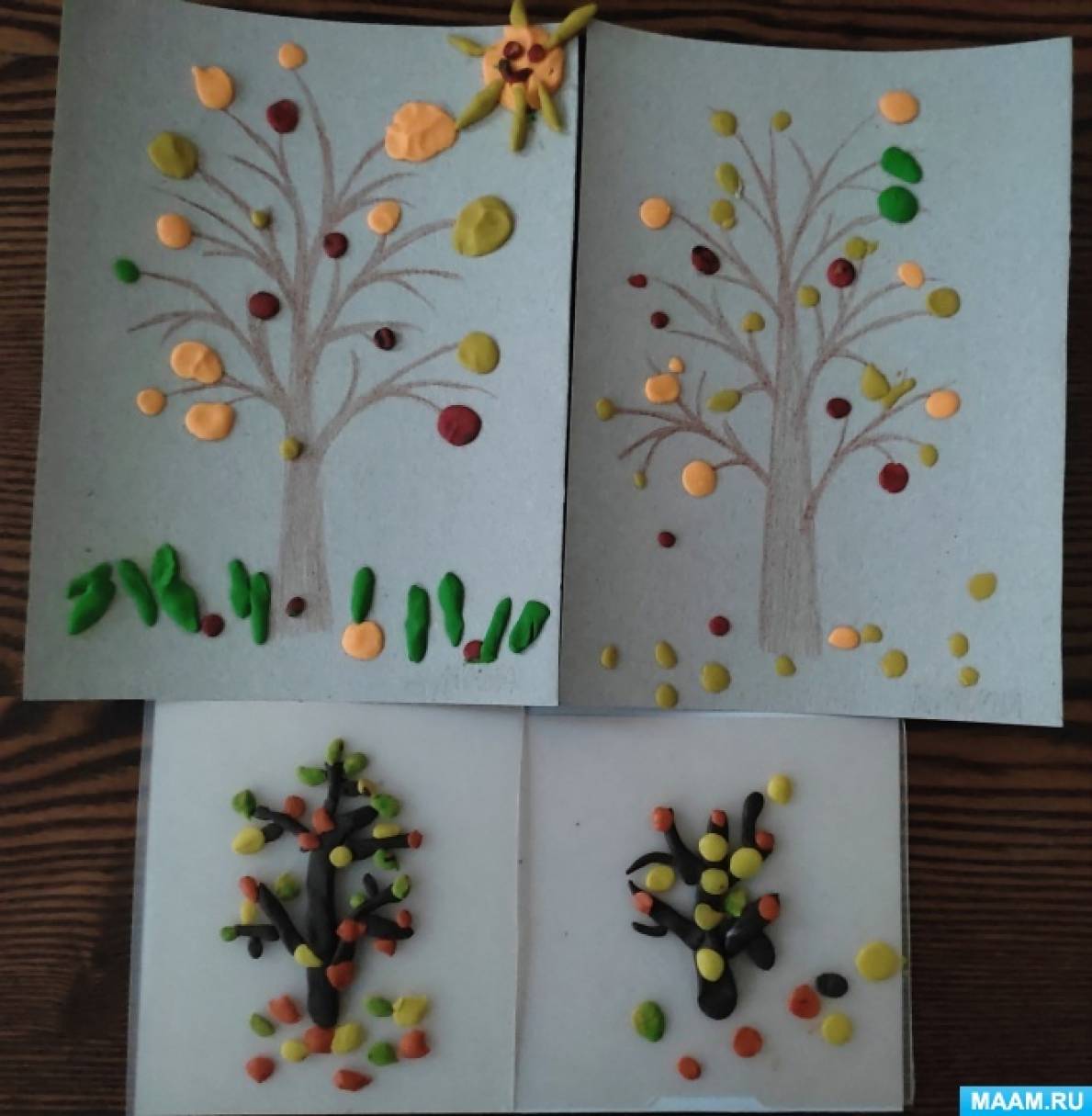 Конспект НОД по лепке в младшей группе «Листья на деревьях»
