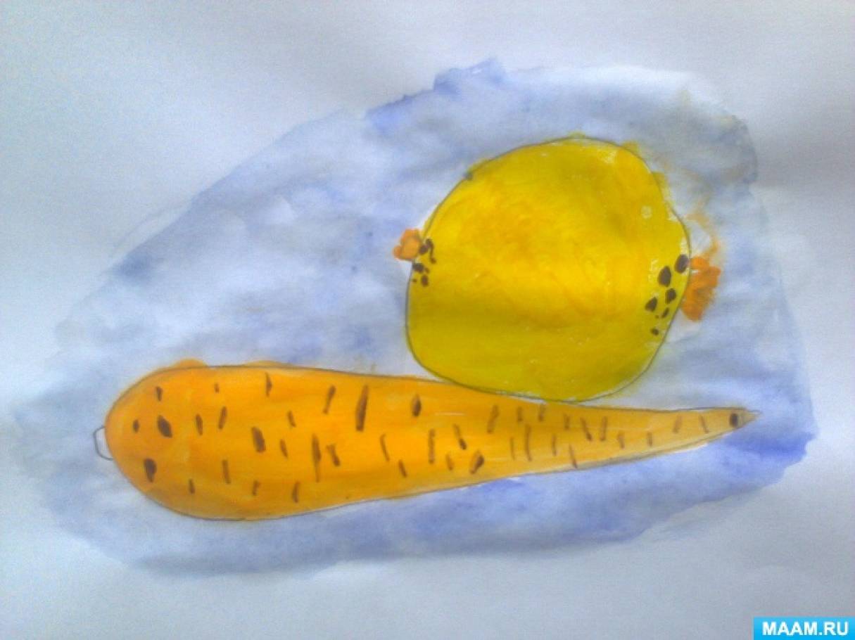 Рисунок овощей ребенком 5 лет