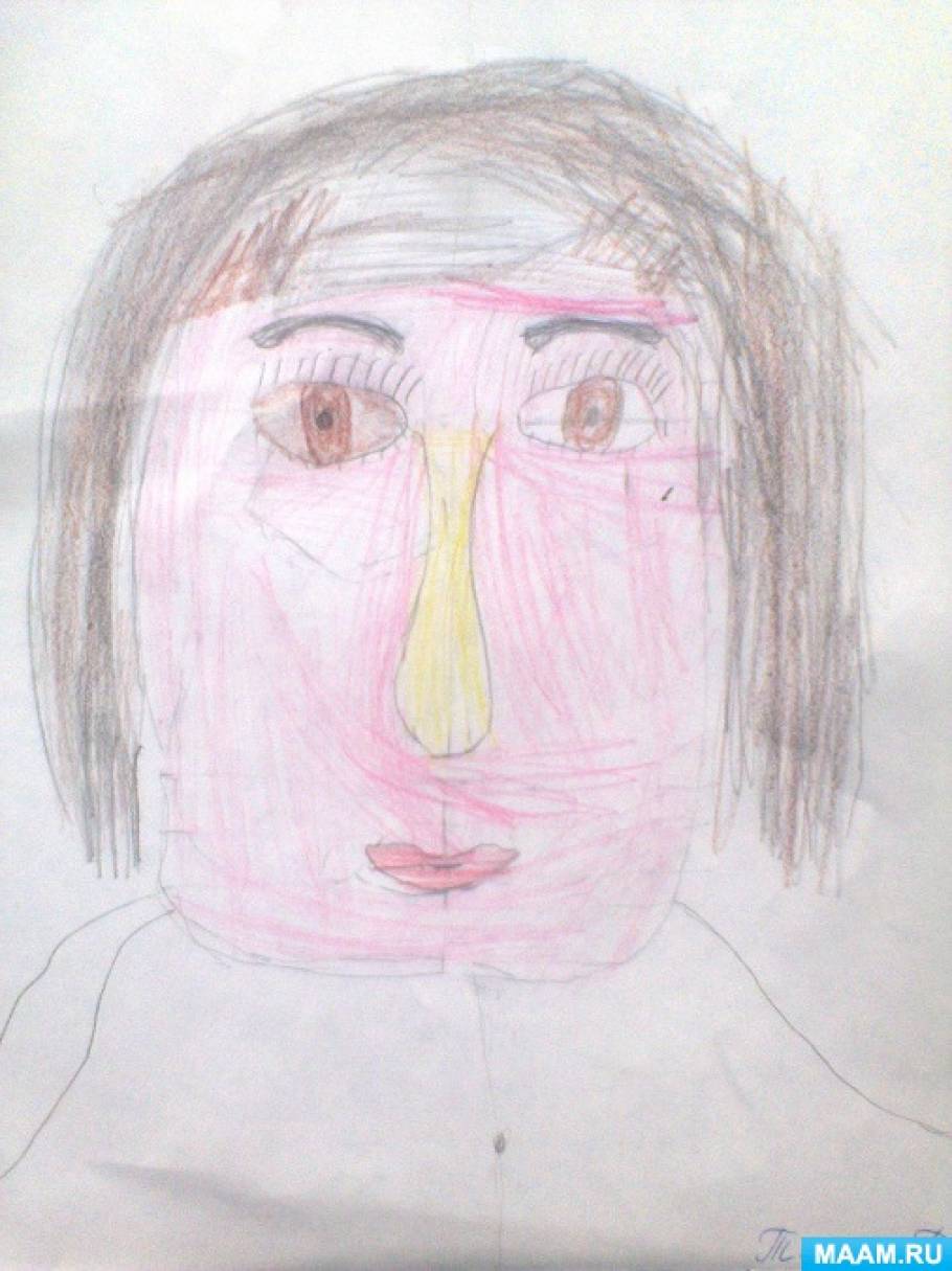 Портрет мамы для ребенка 5 лет