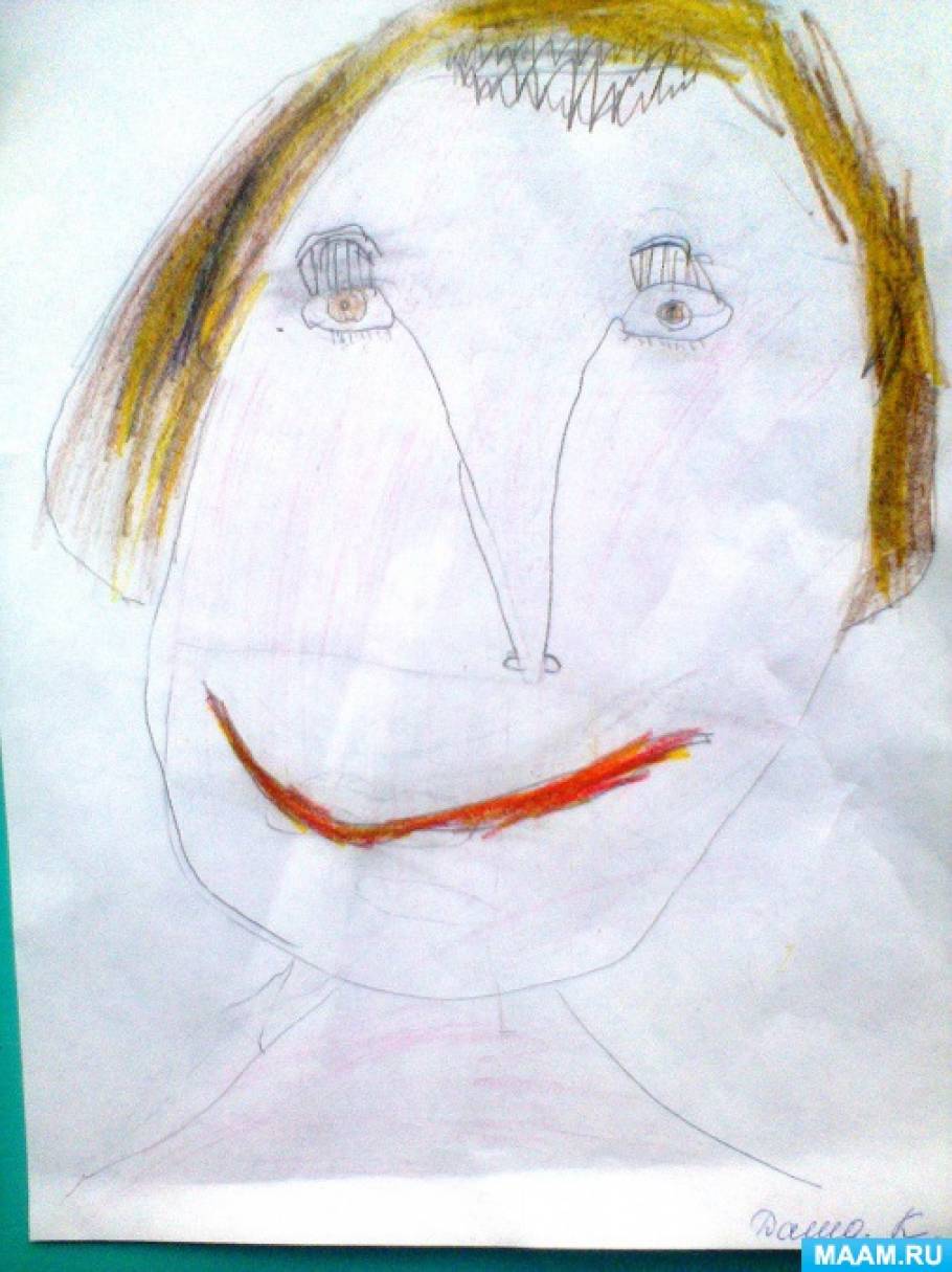 Портрет мамы для ребенка 5 лет