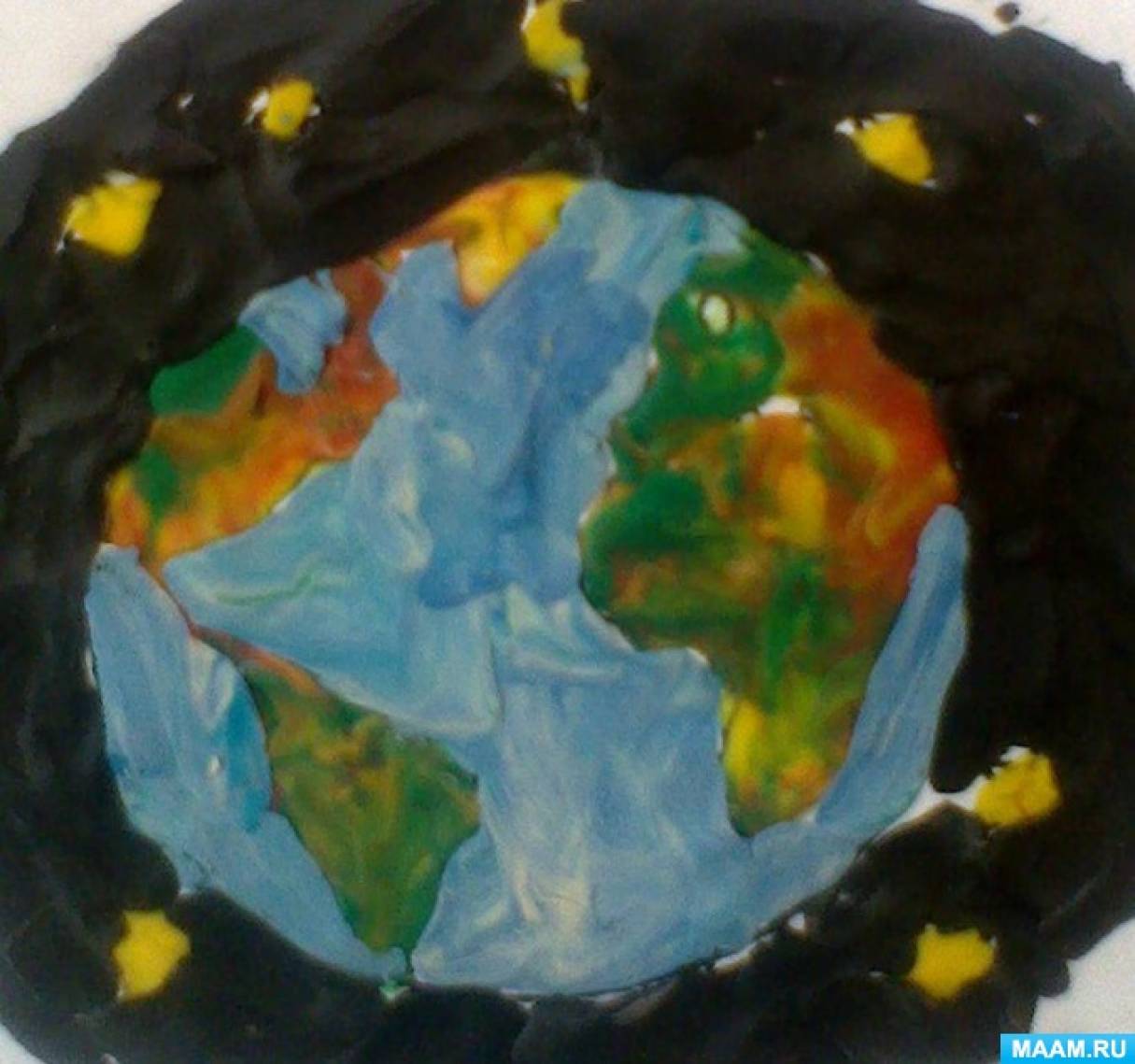 Пластилинография Планета земля. Лепка на тему Планета земля.