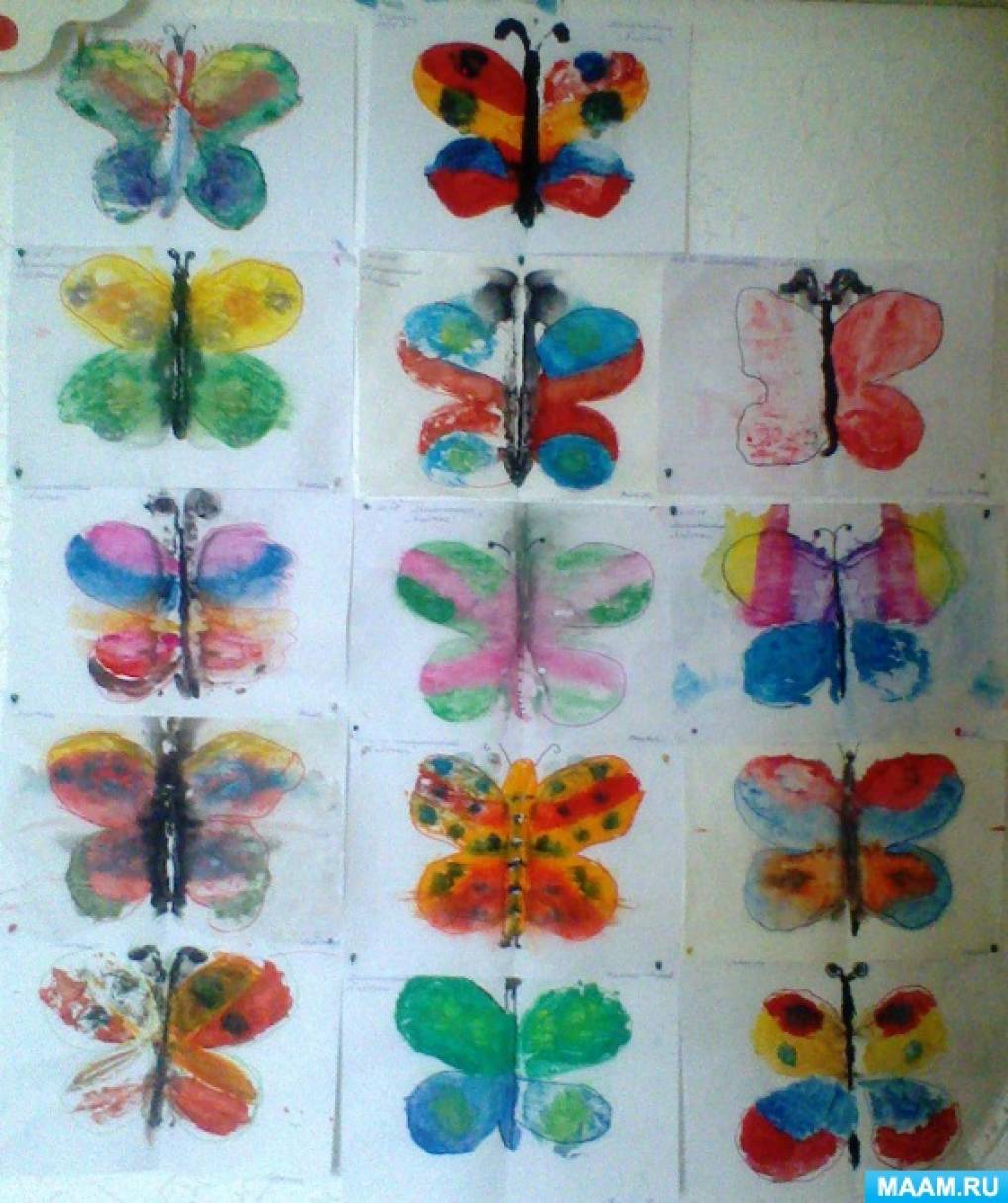 Старшая группа тема насекомые конспекты занятий. Рисование в младшей группе бабочка монотипия. Монотипия техника рисования бабочка. Рисование в средней группе. Рисование бабочка в средней группе.
