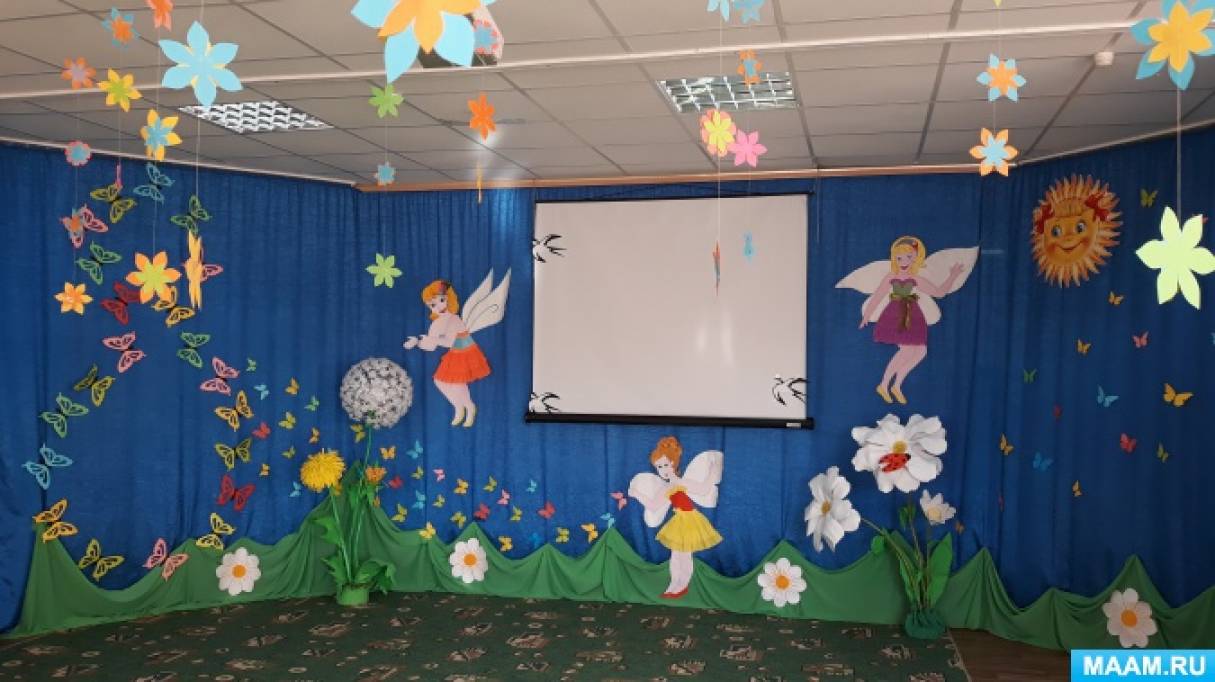 Как украсить зал, офис, детский сад или школу к 8 марта: рисуем весеннее настроение