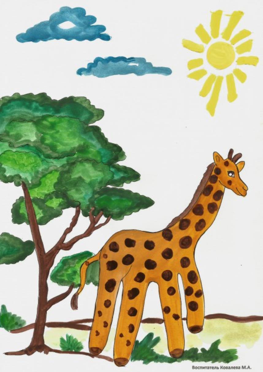 Конспект НОД по рисованию в старшей группе «По саванне Африканской ходит  медленно жираф» (1 фото). Воспитателям детских садов, школьным учителям и  педагогам - Маам.ру