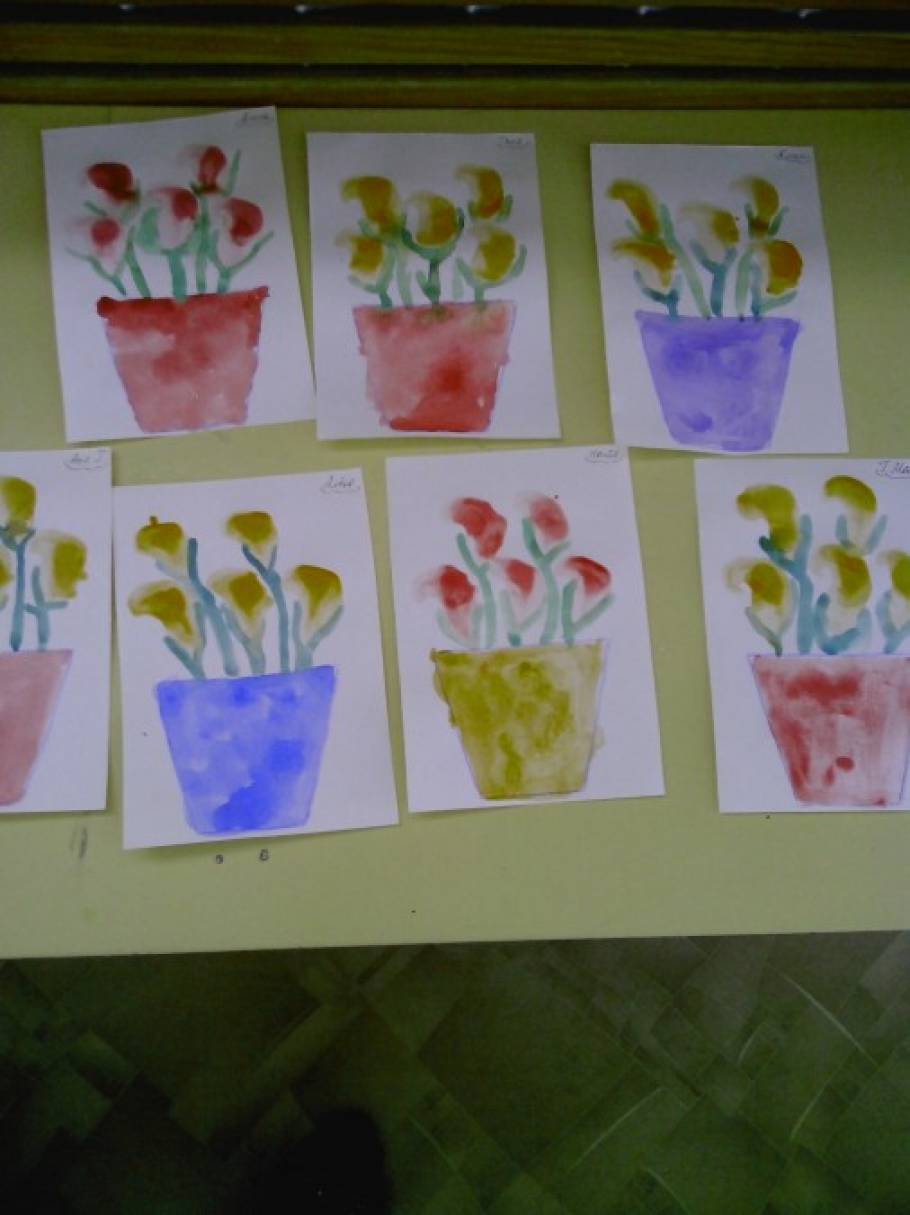 Рисование цветы во второй младшей группе