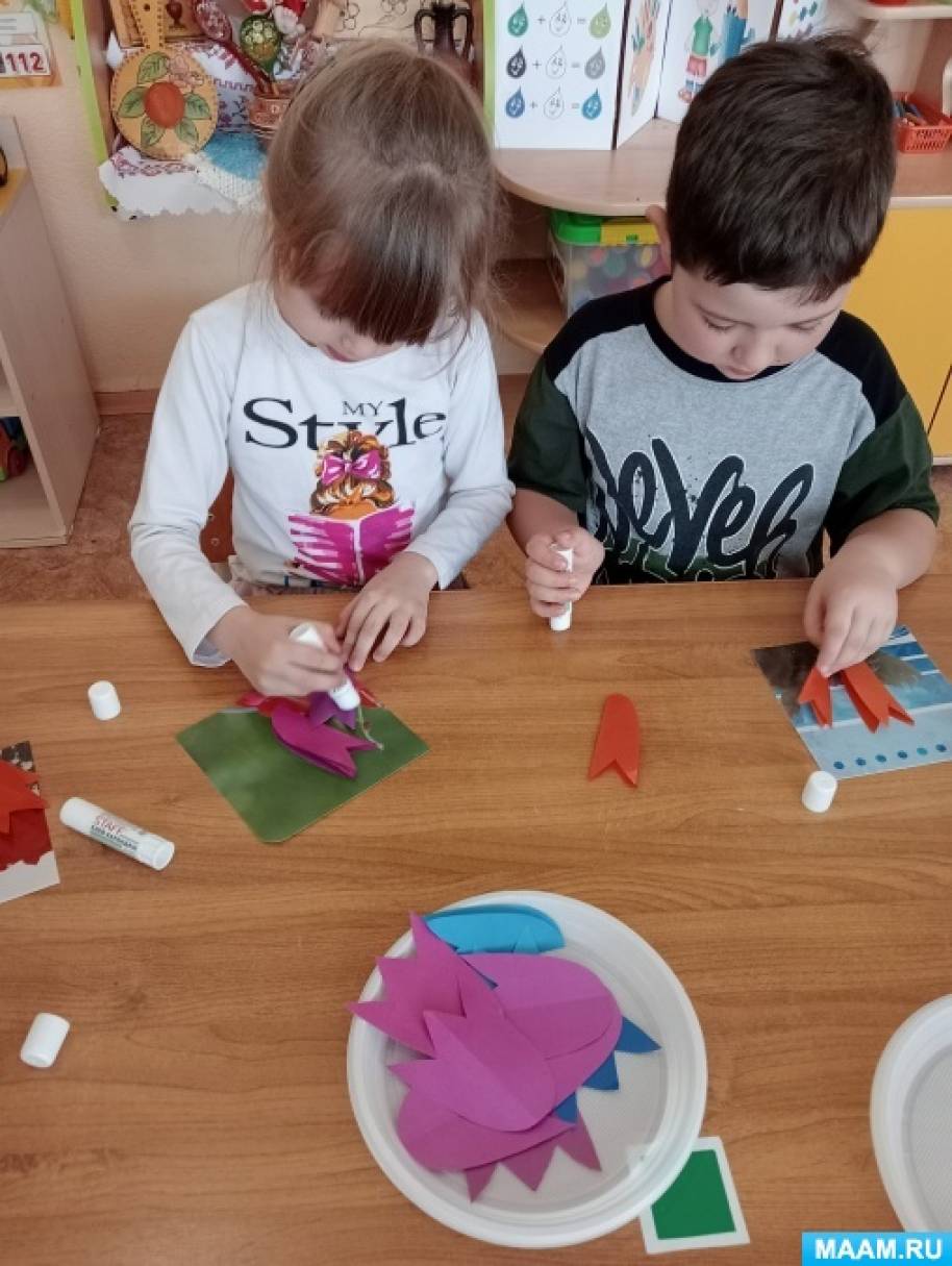 коллективная работа 8 марта старшая группа