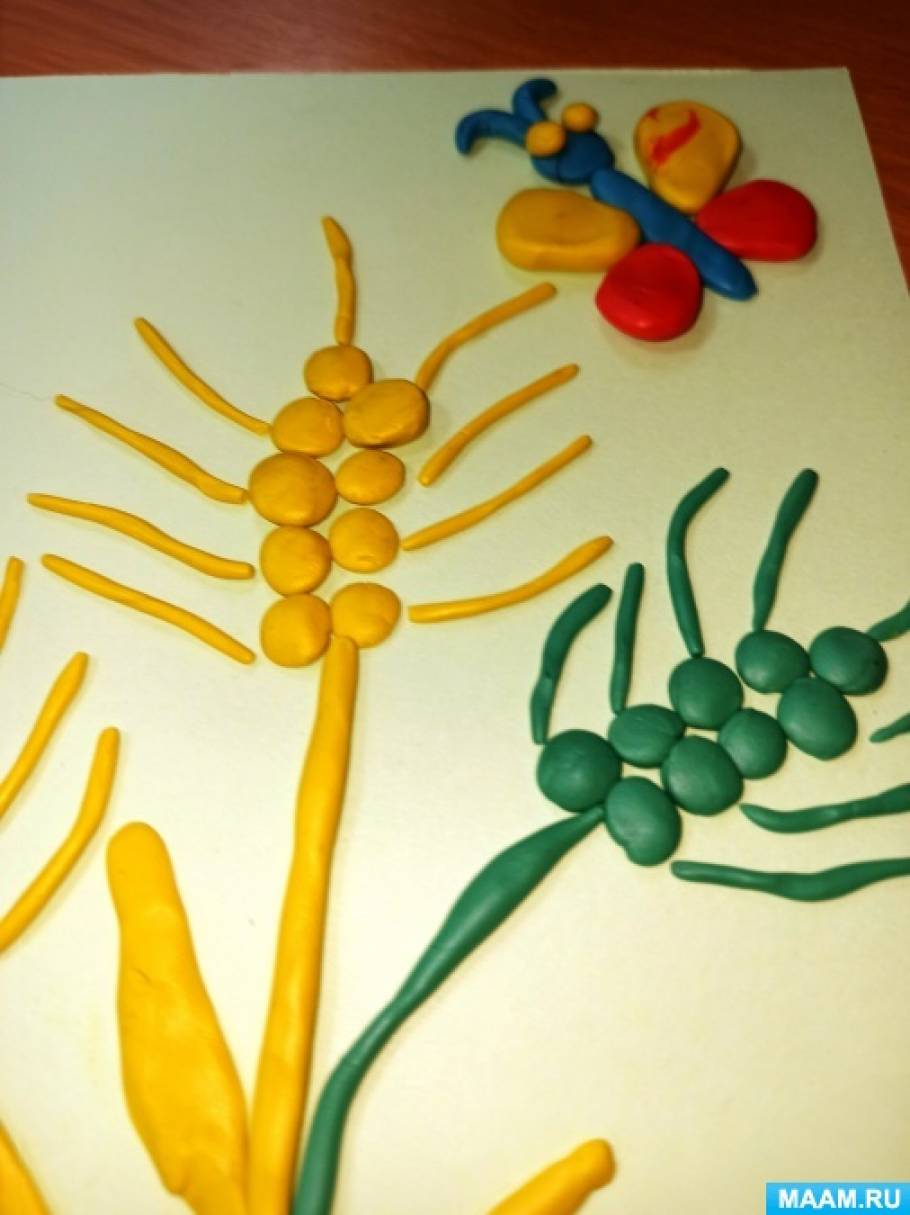 Пластилинография хлебный колосок. Пластилинография колоски пшеницы. Пластилинография хлебный колосок. Лепка колосок в средней группе. Пластилинография хлебный колосок.