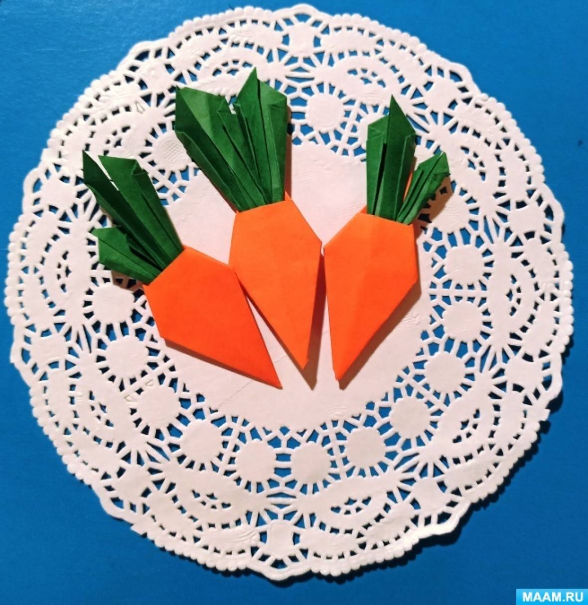 Поделка «Оранжевая морковка» в технике оригами. Мастер-класс с пошаговыми фото