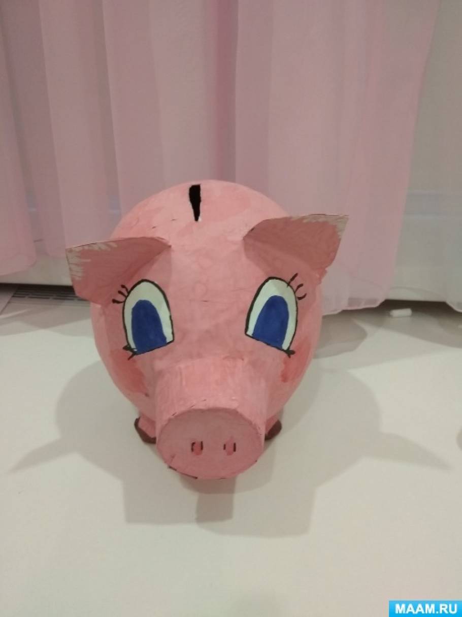 Свинка копилка из папье-маше