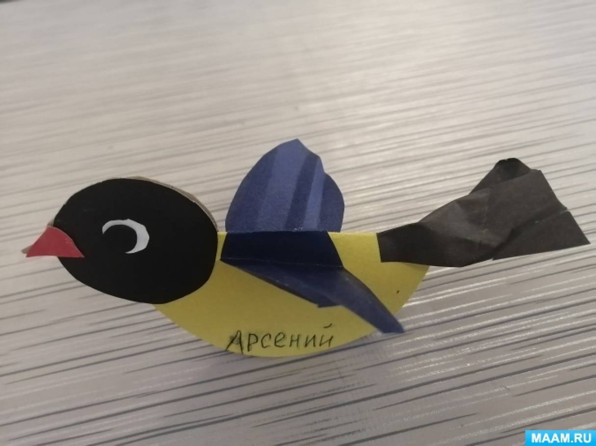 Синичка аппликация