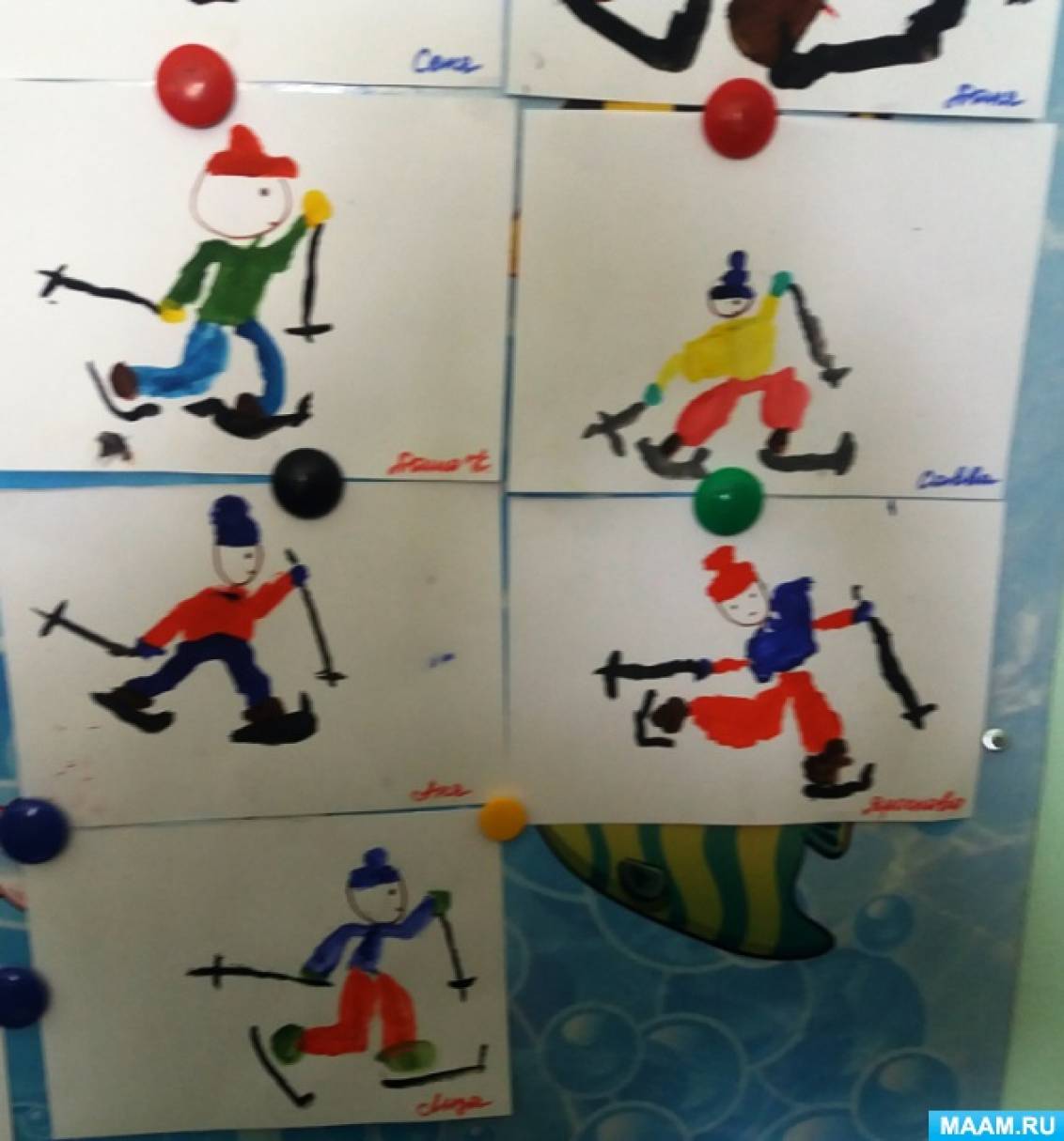 Как нарисовать лыжника ребенку 5 лет