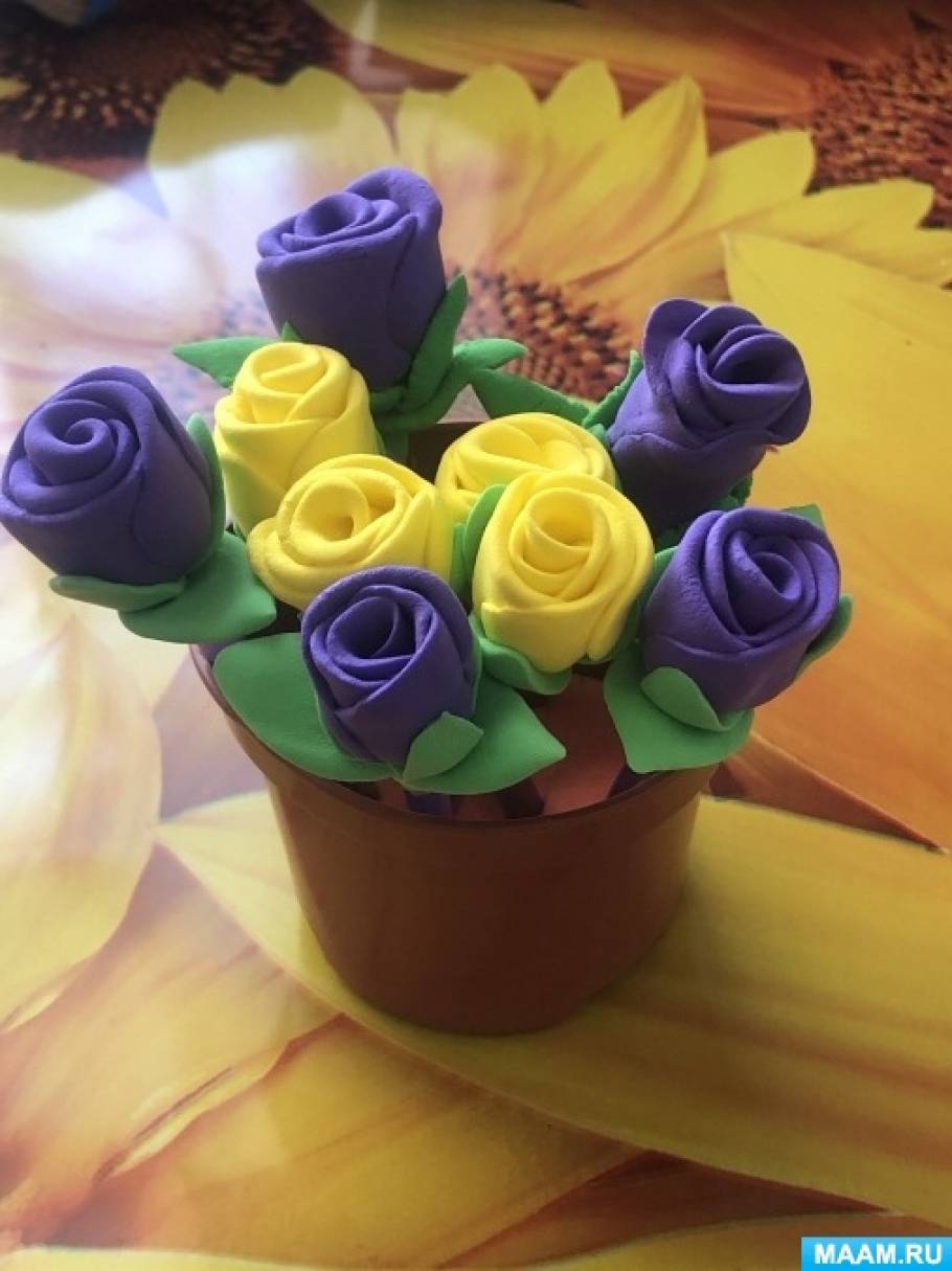 Мастер-класс по изготовлению подарка маме к 8 марта «Букет роз» из легкогопластилина (14 фото). Воспитателям детских садов, школьным учителям ипедагогам - Маам.ру