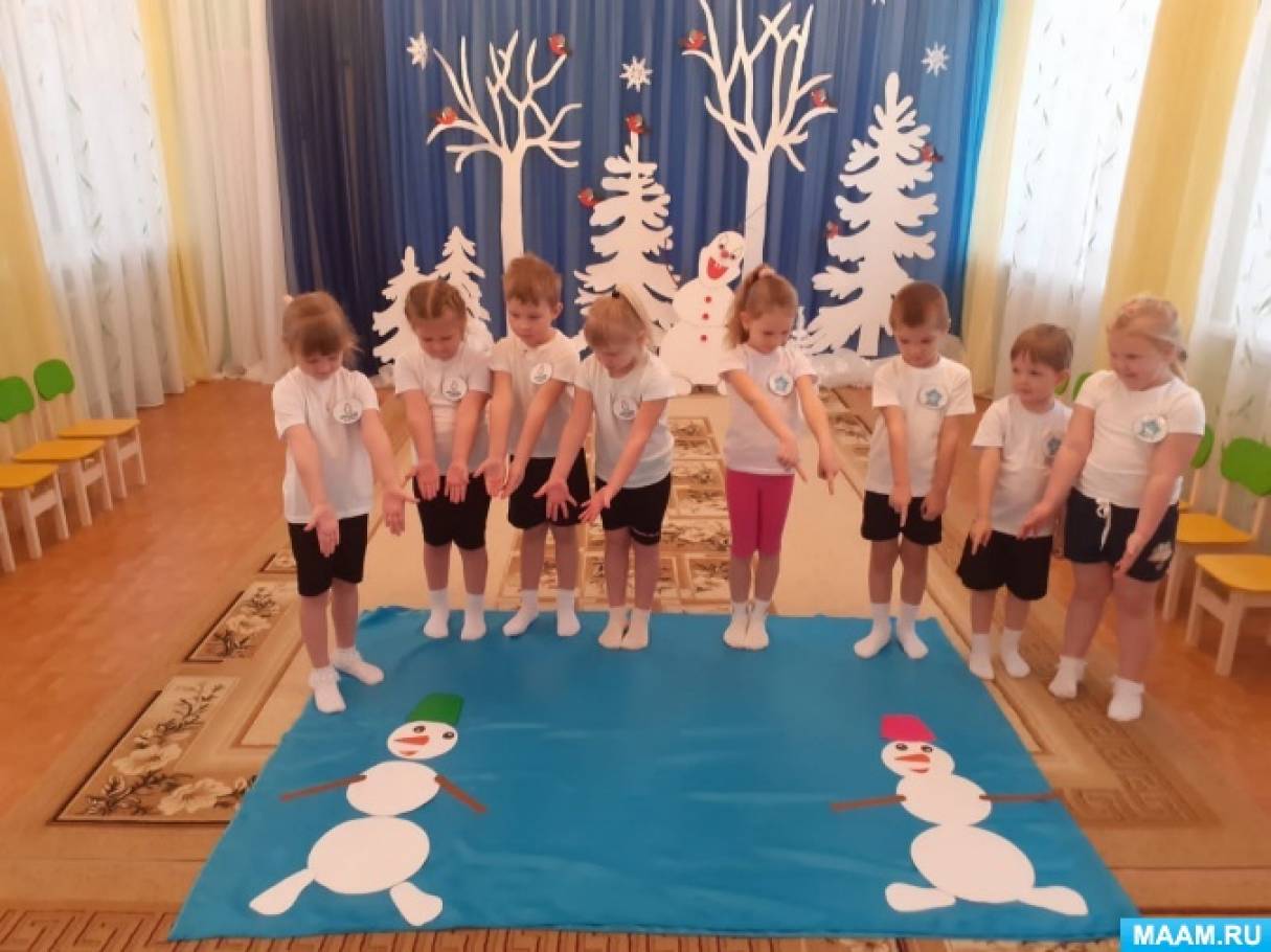 Спортивное развлечение в старшей группе зимние забавы