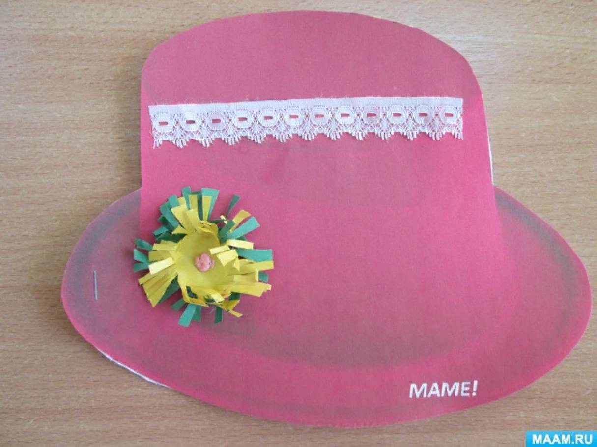 Игра шляпа для мам. Поделка шляпка для мамы. Шляпка для мамы поделка в детсаду. Подарок для мамы шляпка. Шляпка открытка для мамы.