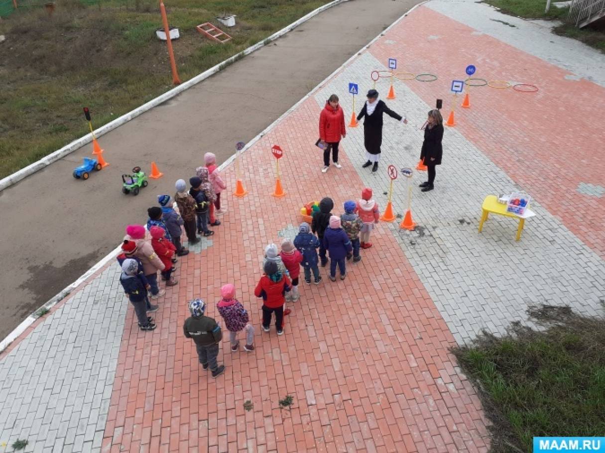 Физкультурный досуг на воздухе «В гостях у Светофора» для старшей ...