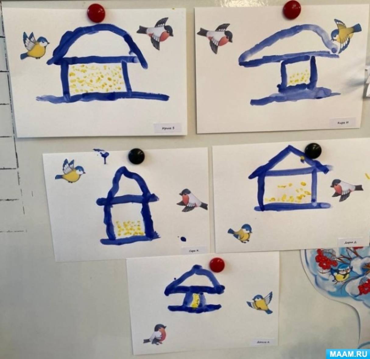 Конспект НОД по рисованию во второй младшей группе «Покормите птиц зимой» с использованием ИКТ