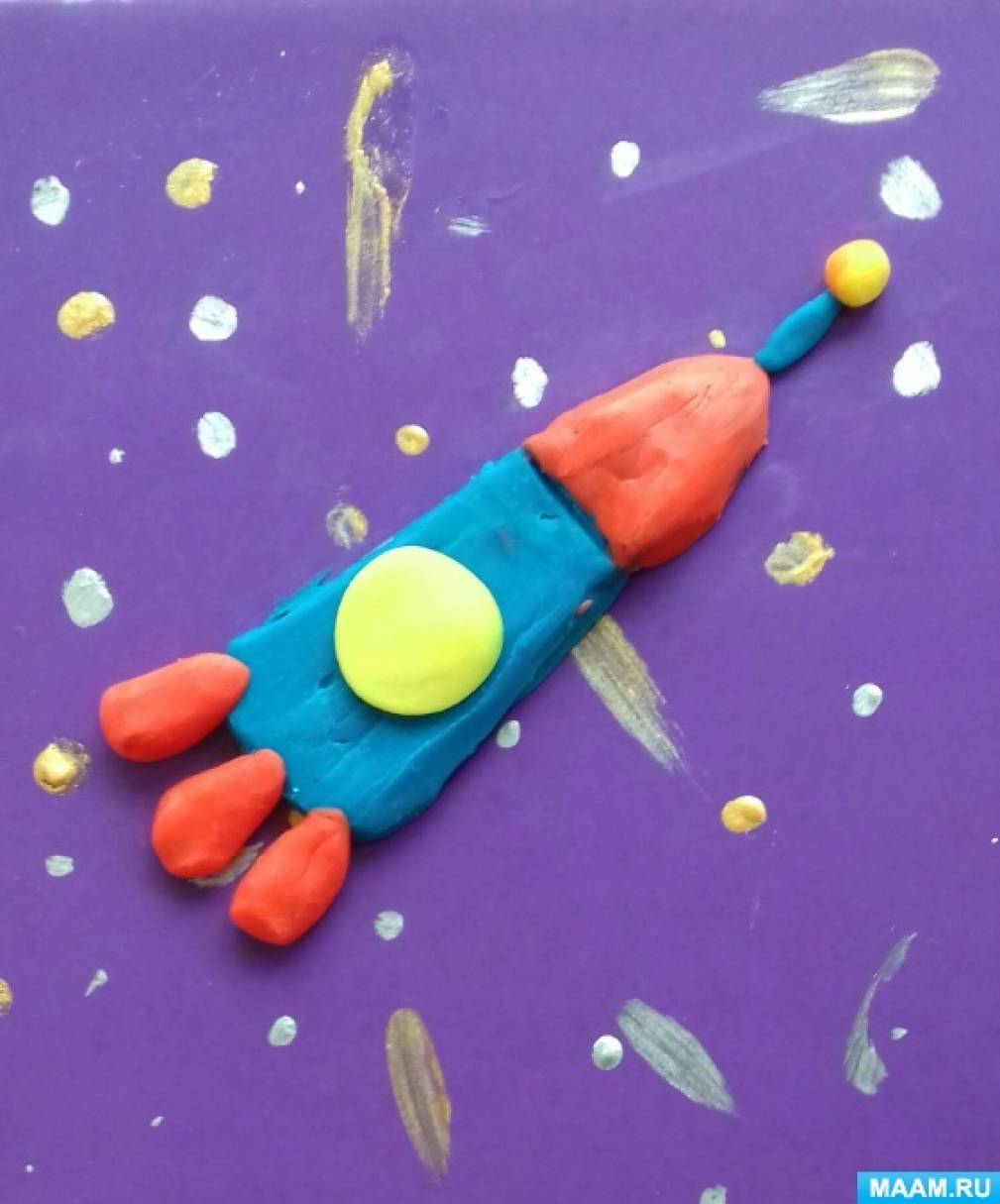 Лепим космос из пластилина. Поделка ко Дню космонавтики в детский сад. Лепка космос. Объемная лепка космос.