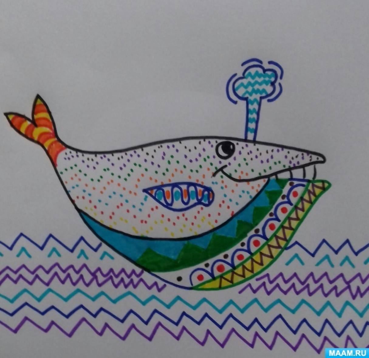 Мастер-класс по рисованию фломастерами «Нарядный китенок» к Всемирному Дню китов и дельфинов