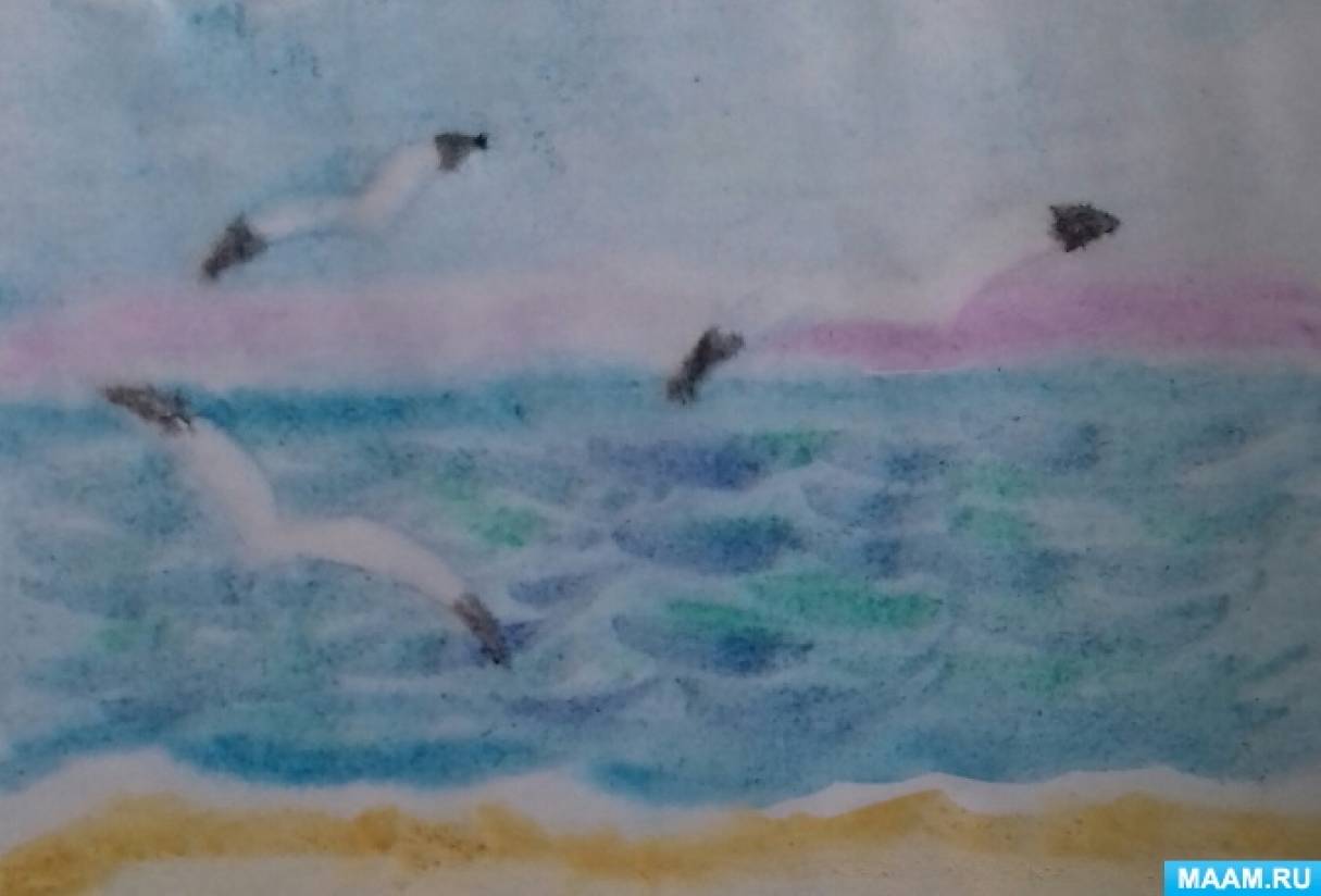 Мастер-класс по рисованию акварелью «Чайки над морем» к Всемирному Дню моря