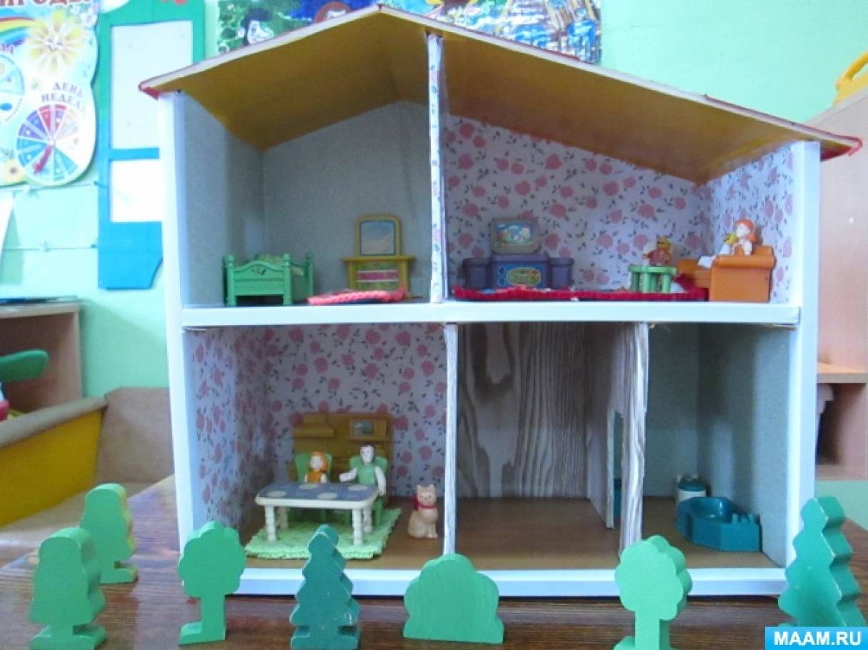 Сказочный кукольный домик с 6-ю комплектами мебели