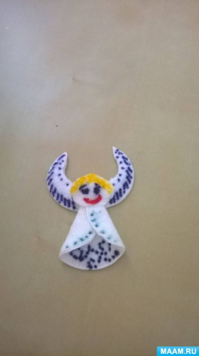 Ангел из ватного диска с бусинками (МК) | ПараФраз
