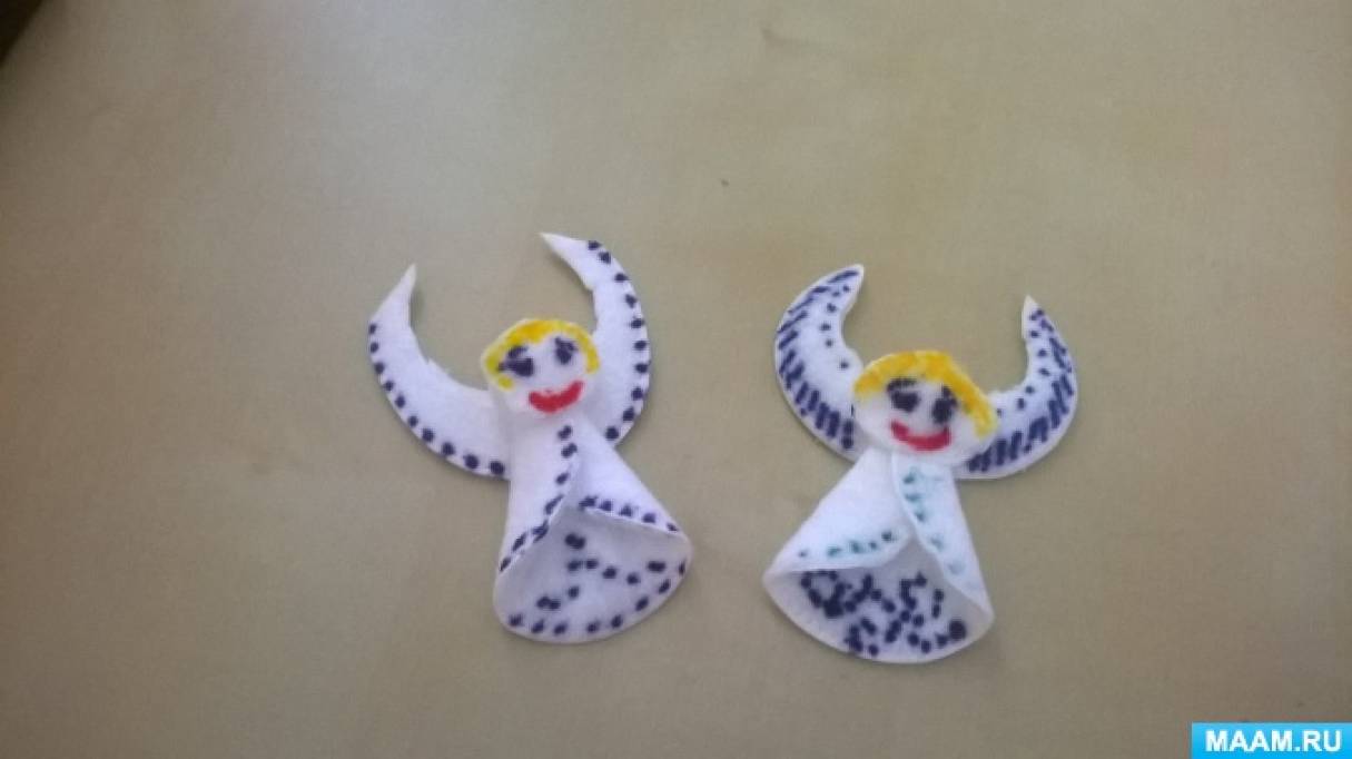 МК по изготовлению подарочных ангелочков из ватных дисков «Снежные ангелочки»