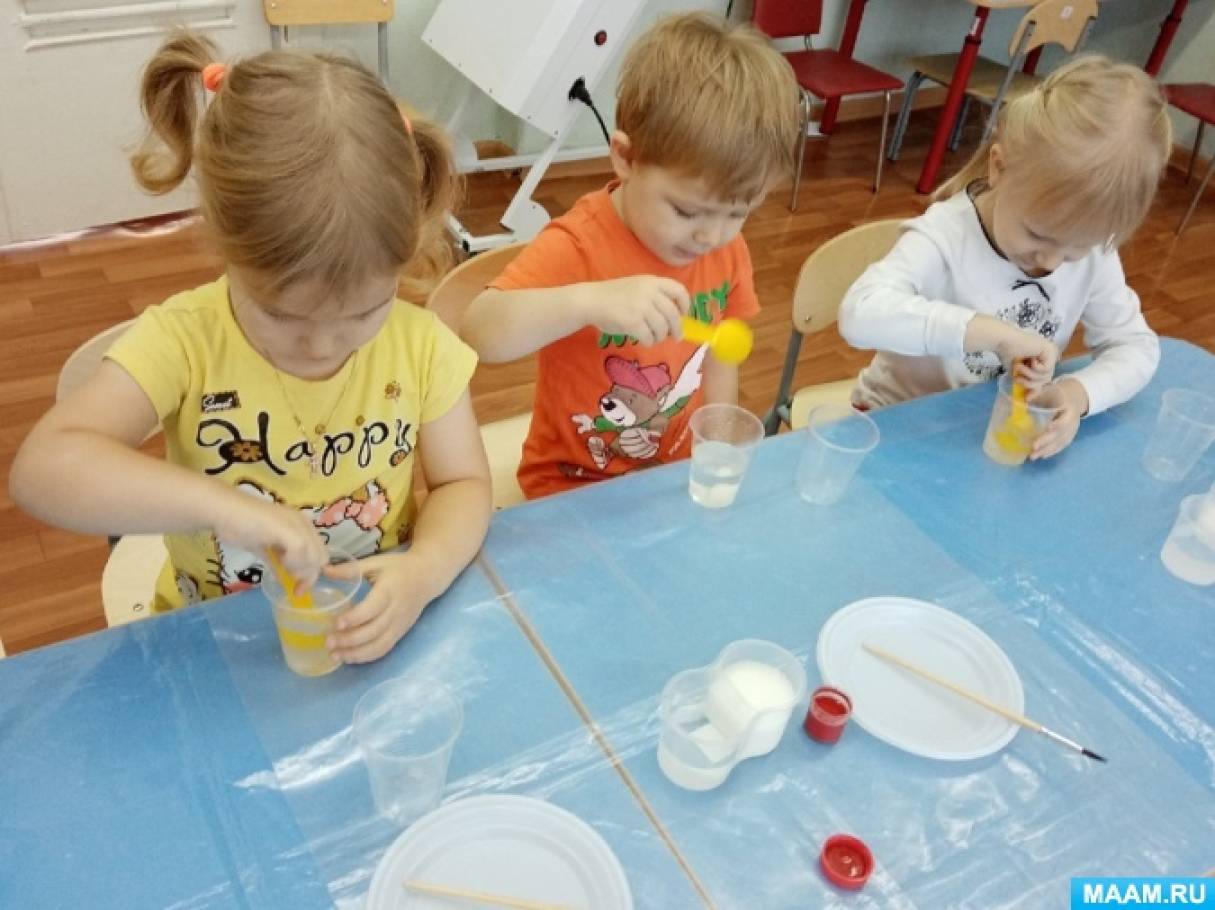 Эксперименты с водой средняя группа