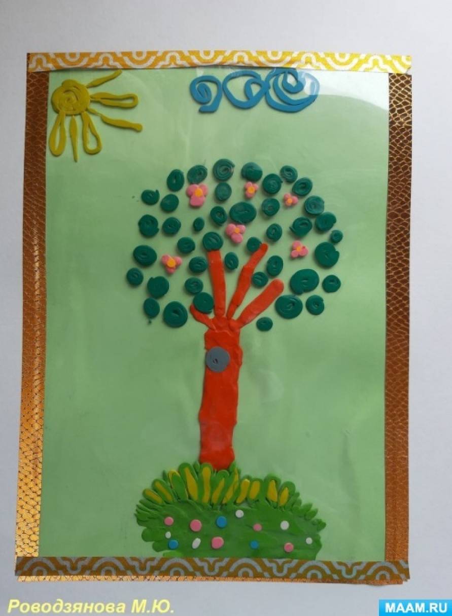 Мастер-класс по пластилинографии «Весеннее дерево» для детей дошкольного возраста
