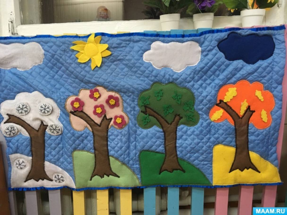 сезонное дерево. поделки из фетра для детей. рукоделие времена года. поделки для подготовительной группы детского сада. панно времена года.
