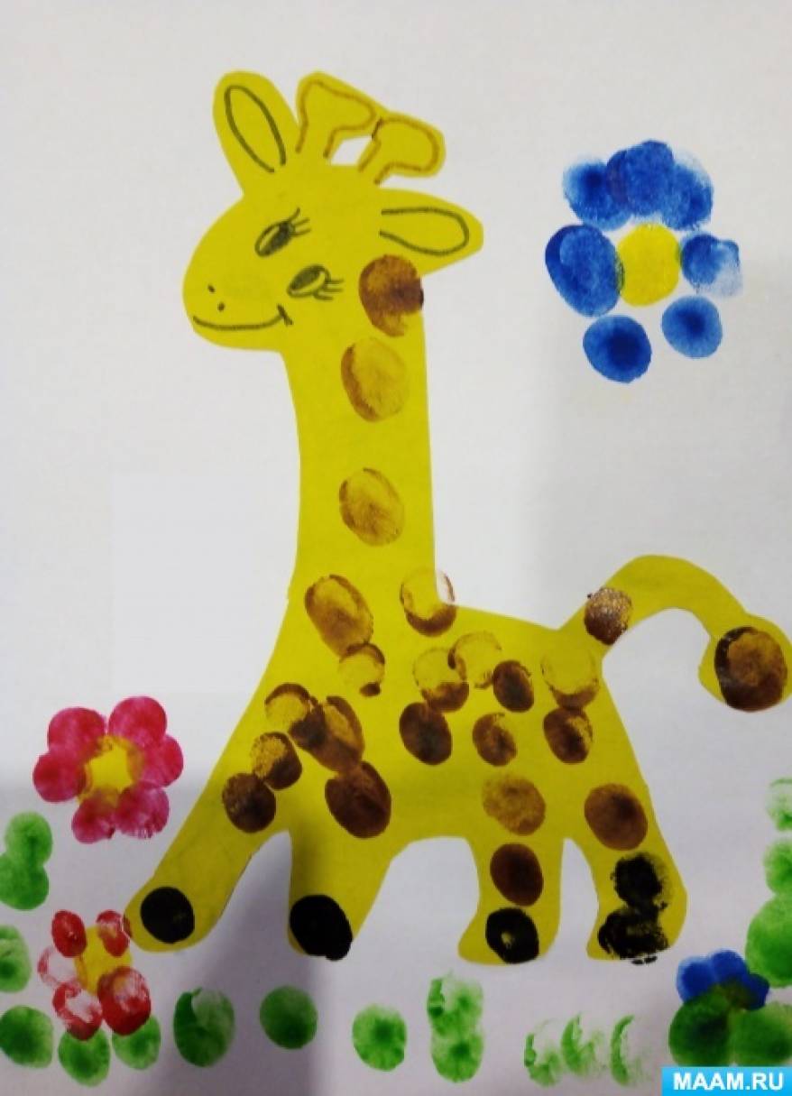 Конспект комплексного занятия в дошкольной группе СРЦН «У жирафа много пятен»