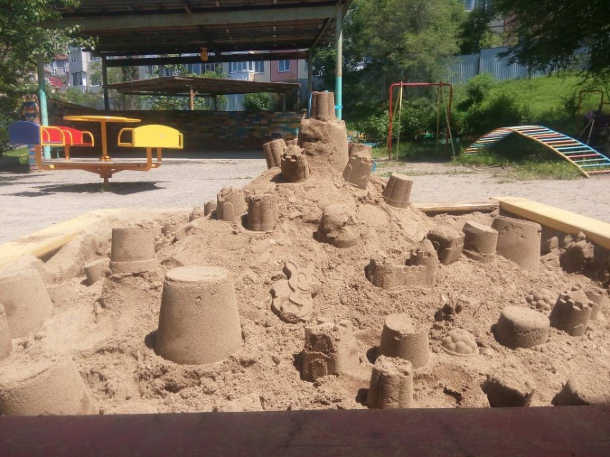 Песочные постройки в детском саду в картинках