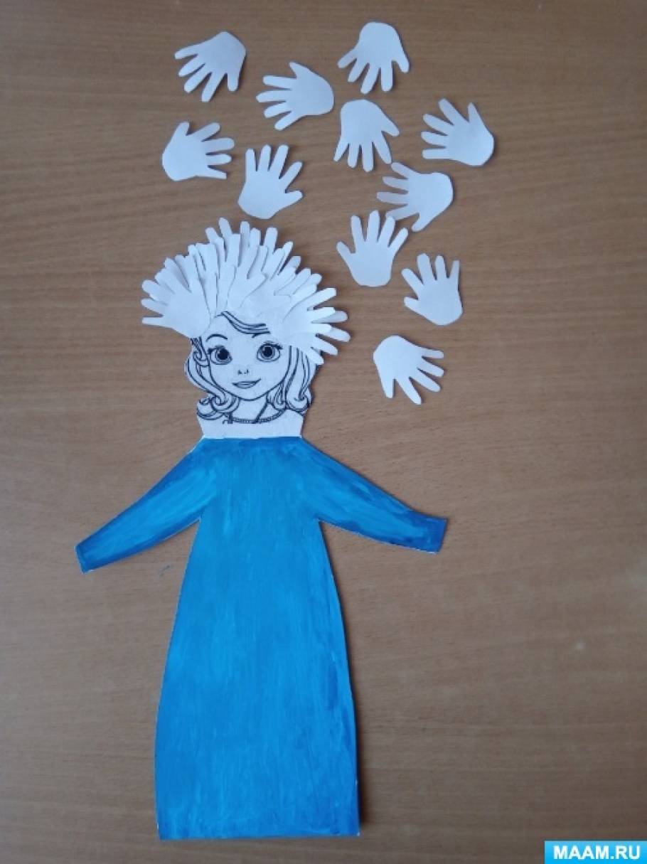 снегурочка из ладошек своими руками. снегурочка из ладошек. снегурочка из ладошек из бумаги. снегурочка из ладошек аппликация. поделка дед мороз из ладошек.