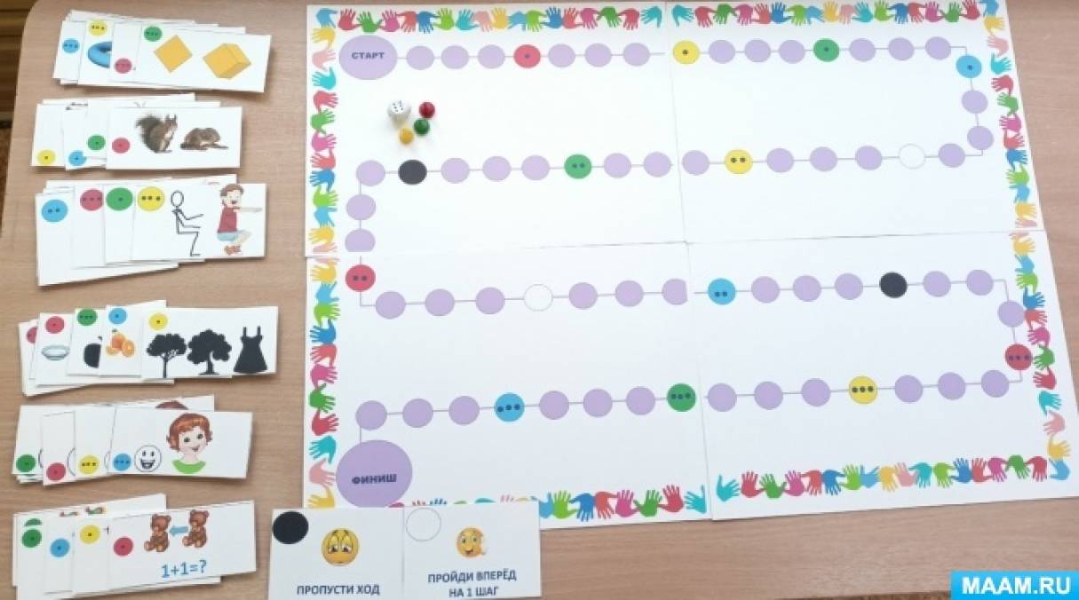 Настольно-печатная игра-бродилка «Разноцветная зарядка» для детей 5–7 лет