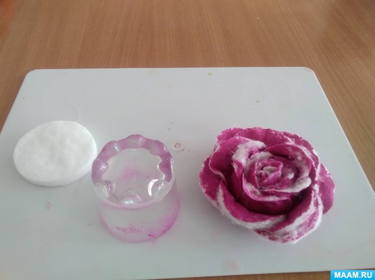 Мастер-класс по изготовлению цветов из ватных дисков для мамы к 8 Марта ...