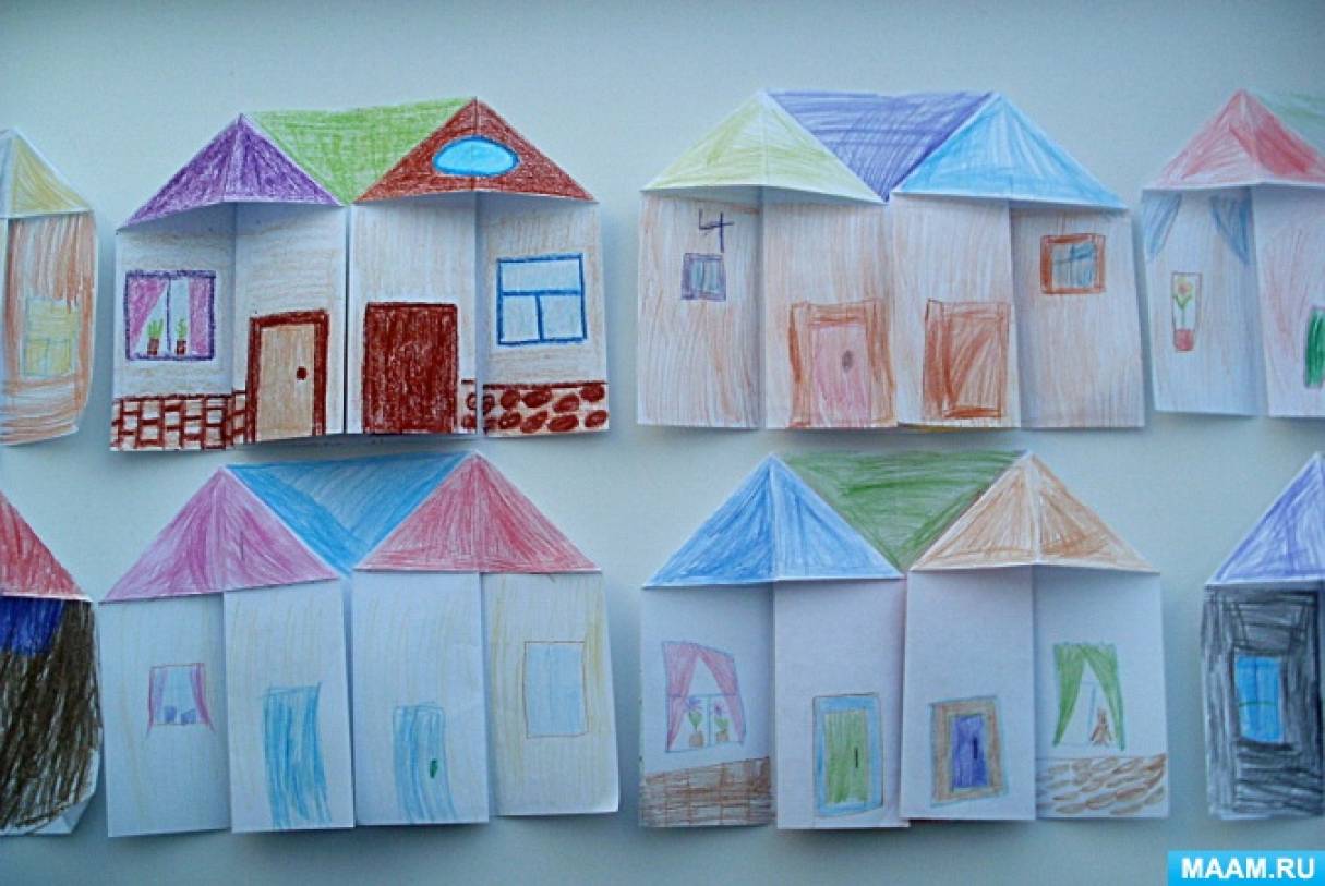 Конспект рисование дом средняя группа