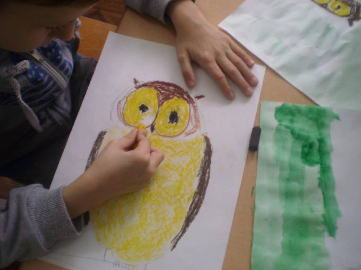 Рисуем сову с ребенком 4 года