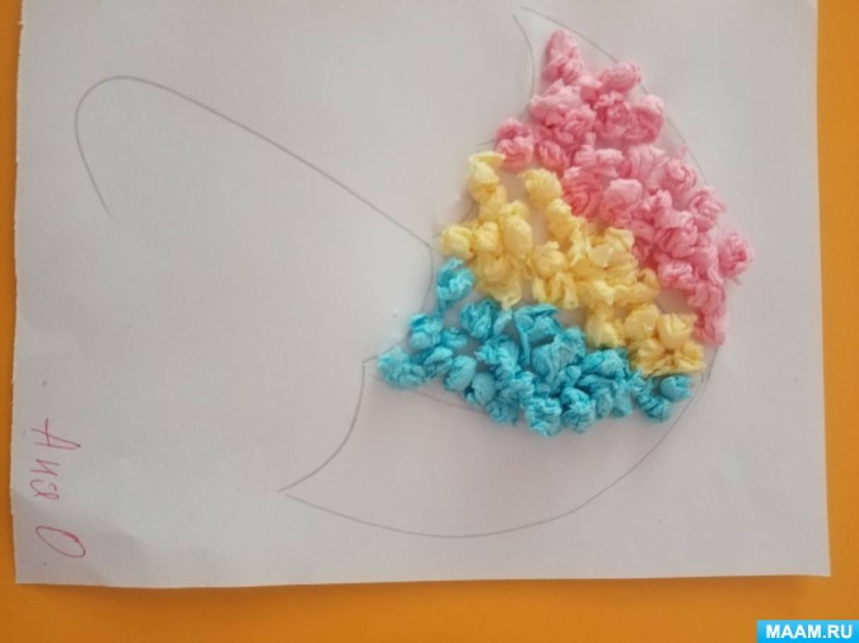 Аппликация из салфеток бумажных