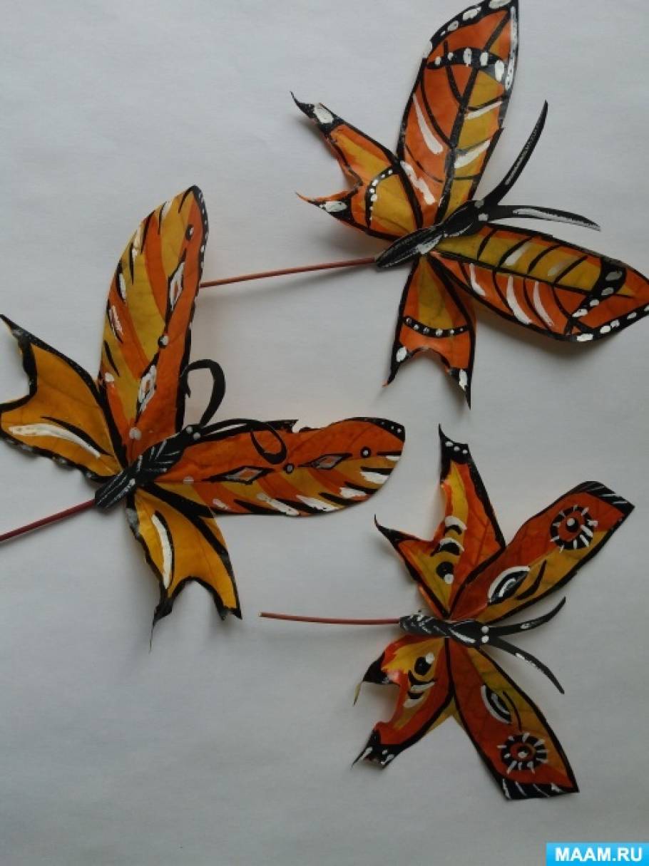 Мастер-класс «Бабочки из кленовых листьев»