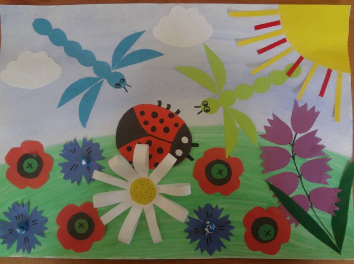 Аппликация для детей на тему цветочный сад» — карточка ...